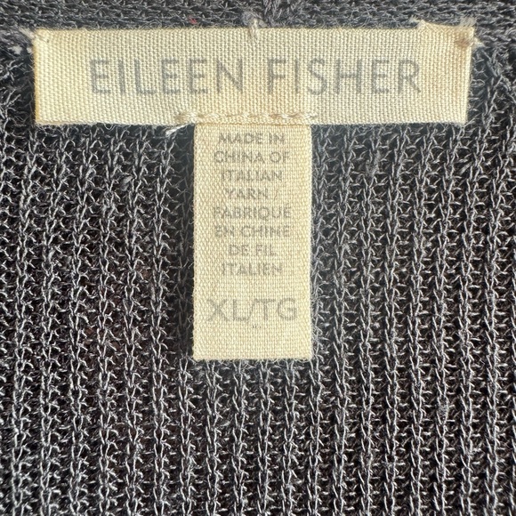 Vintage EILEEN FISHER Organic Linen Cardigan Gray Semi Sheer Duster Women’s XL - Picture 15 of 16
